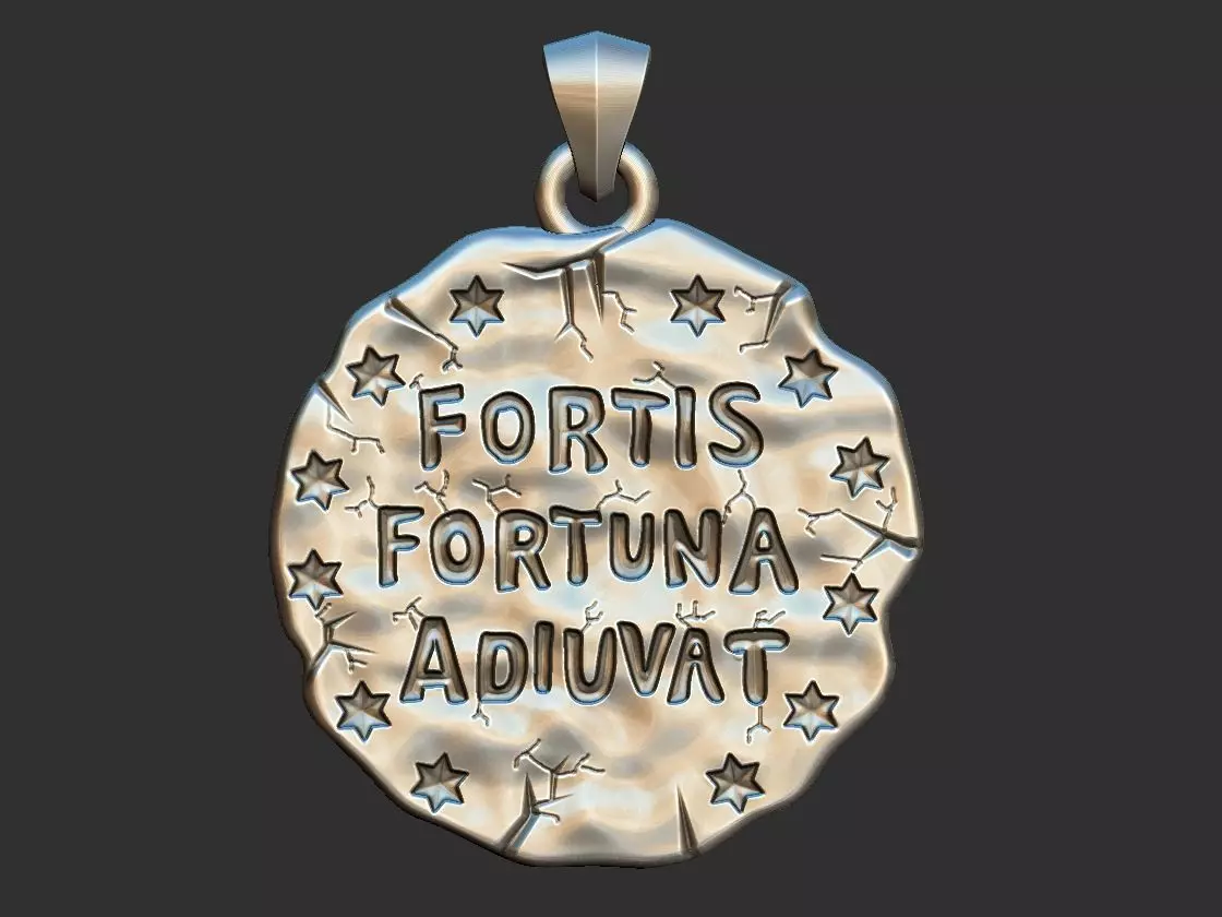 Fortis Fortuna Aduivat - Medal 3D print model_0