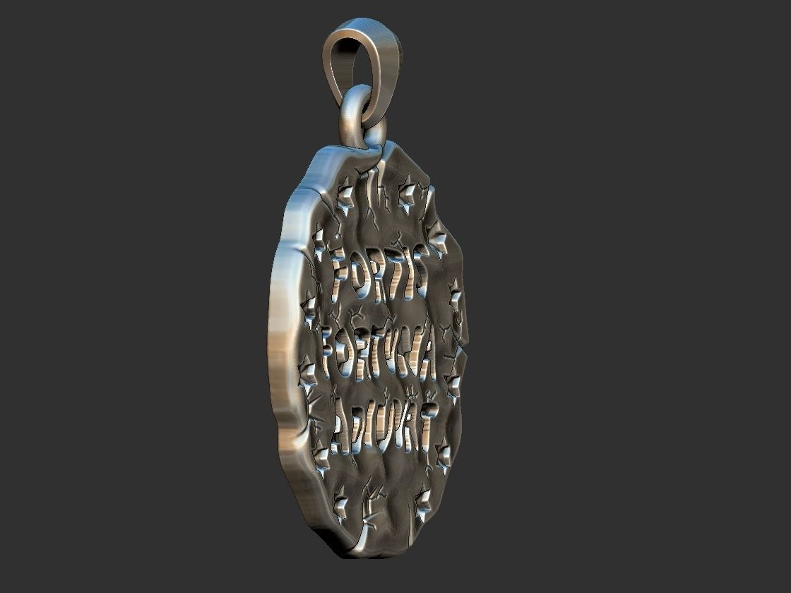 Fortis Fortuna Aduivat - Medal 3D print model_3