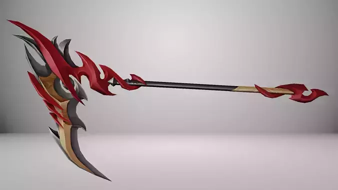 Futuristic Scythe Low-poly 3D model