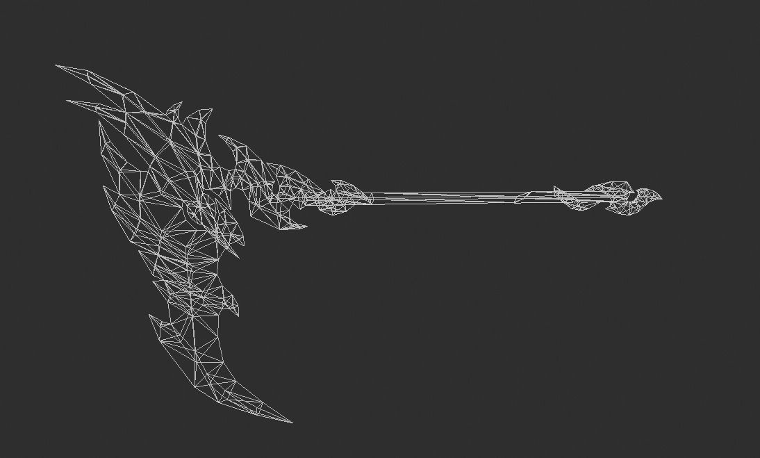 Futuristic Scythe Low-poly 3D model_4