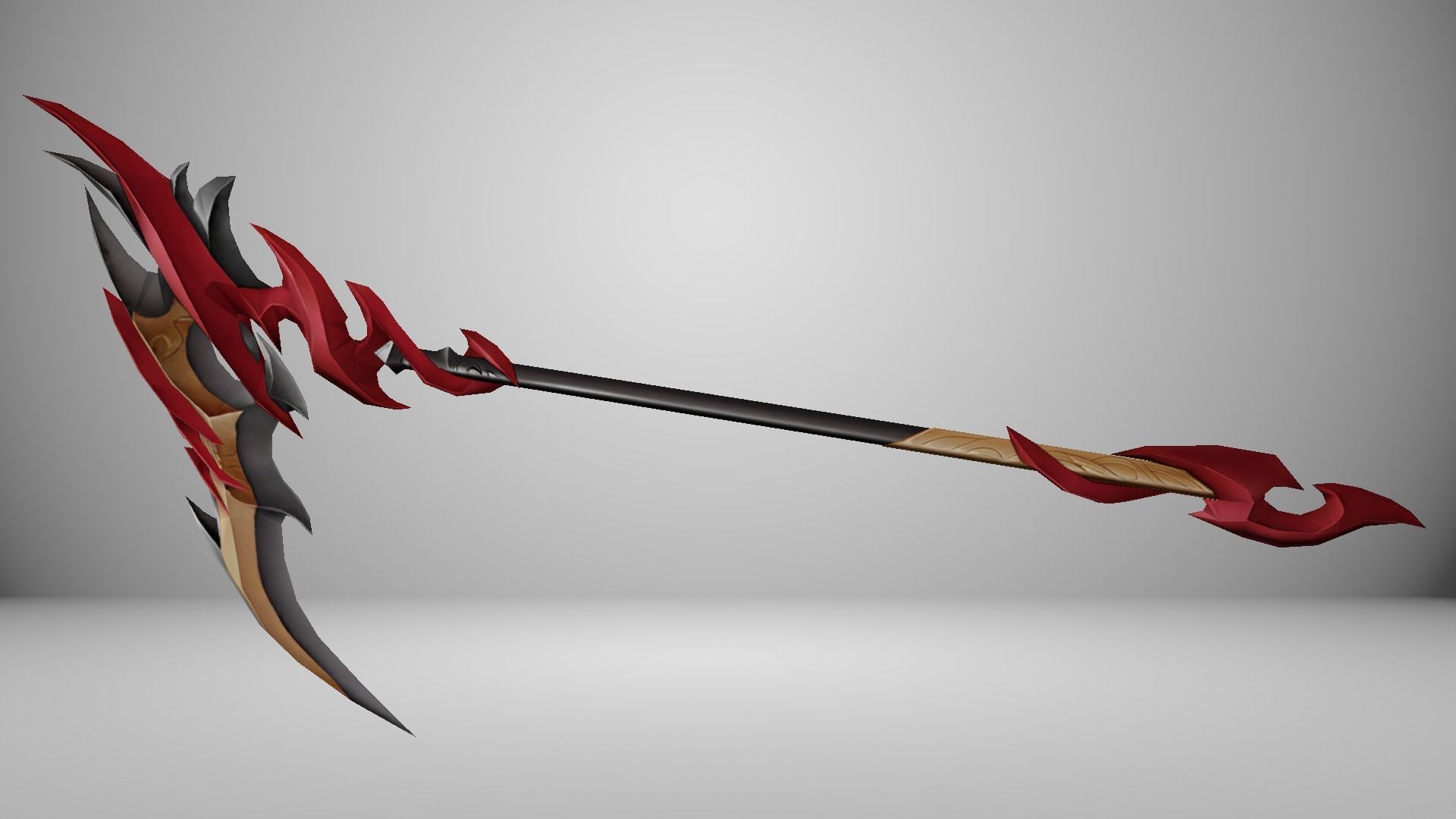 Futuristic Scythe Low-poly 3D model_11