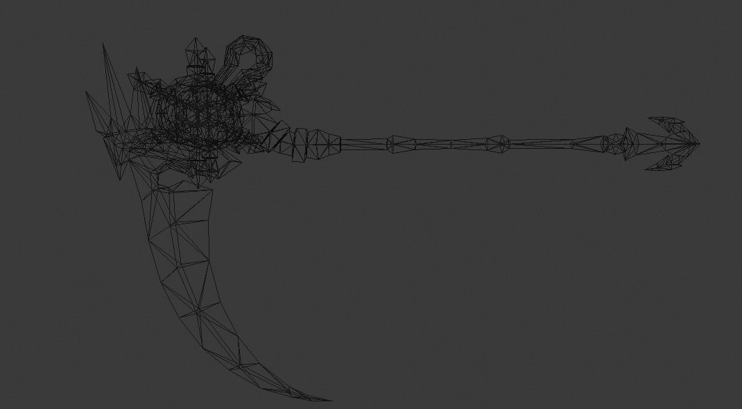Futuristic Scythe Low-poly 3D model_9
