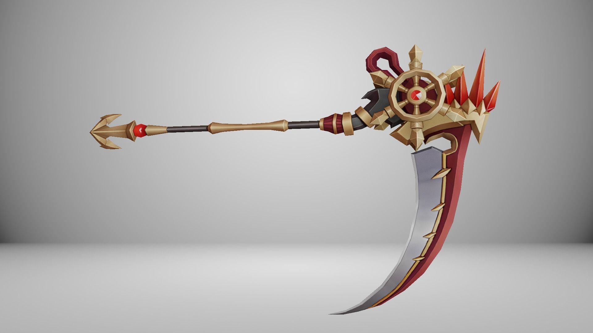 Futuristic Scythe Low-poly 3D model_10