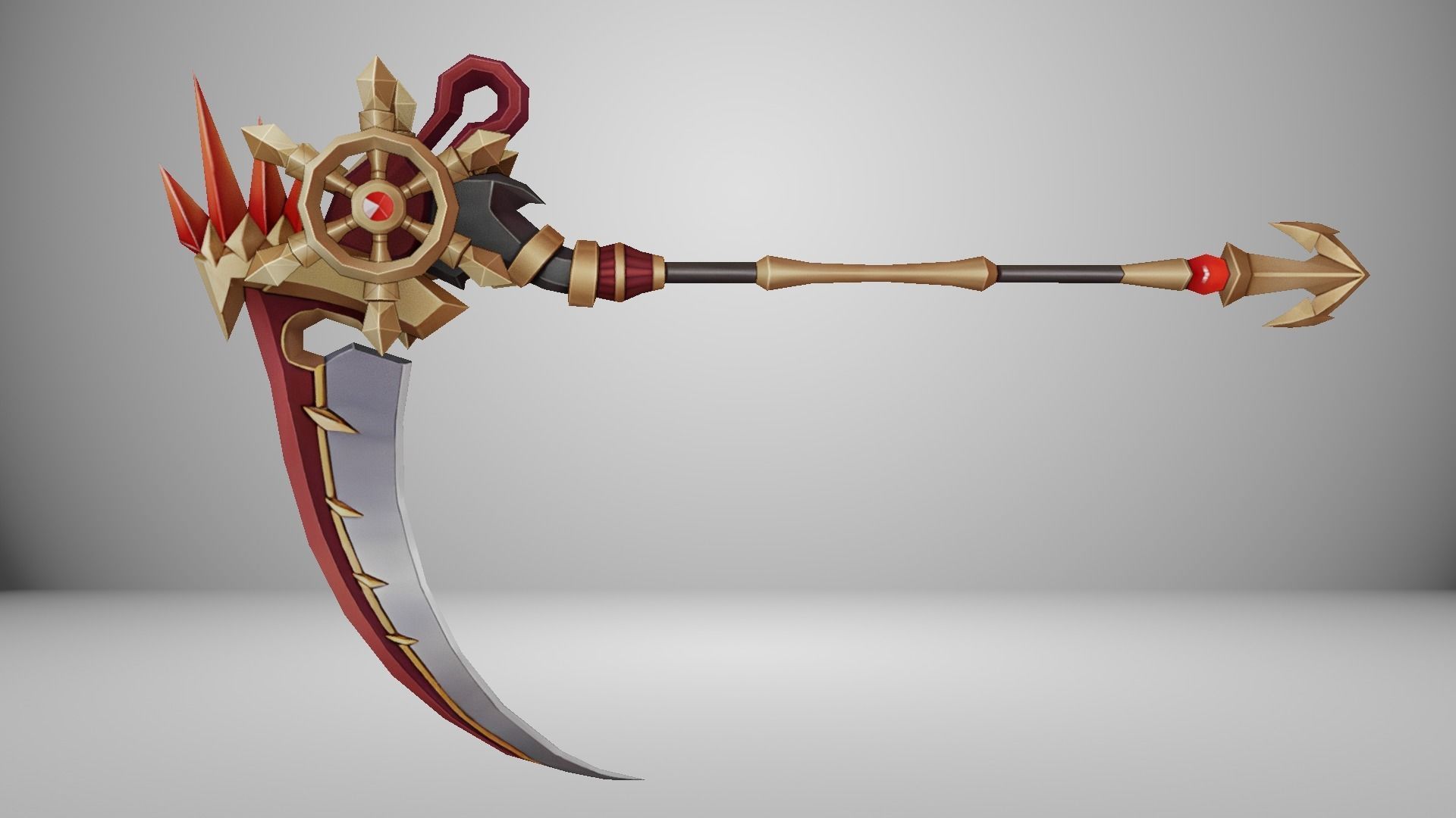 Futuristic Scythe Low-poly 3D model_13