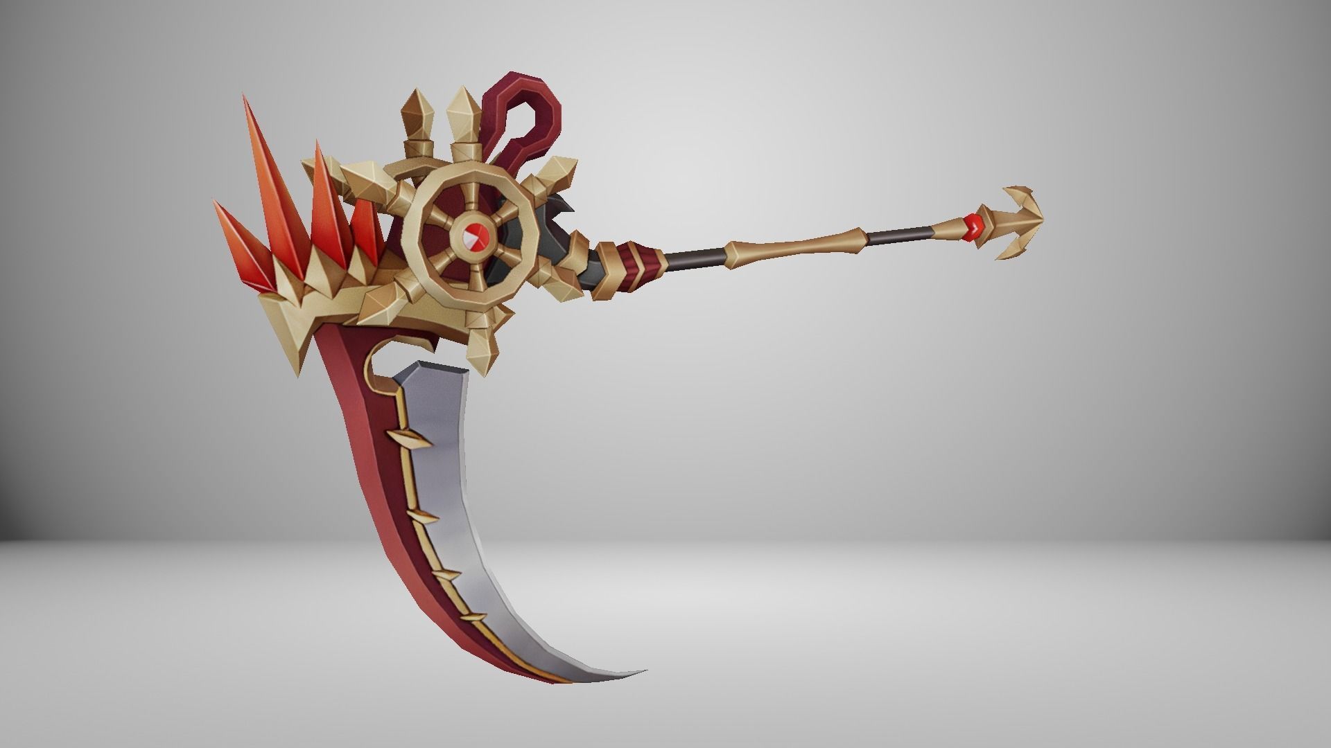 Futuristic Scythe Low-poly 3D model_12