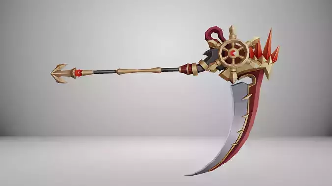 Futuristic Scythe Low-poly 3D model