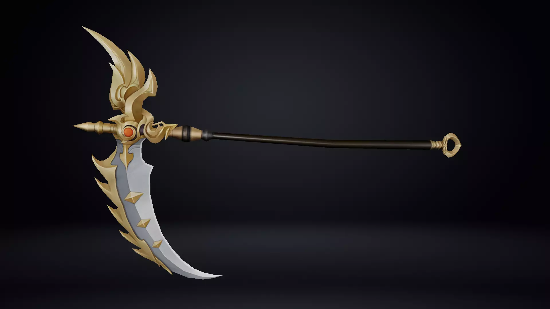 Futuristic Scythe Low-poly 3D model_0