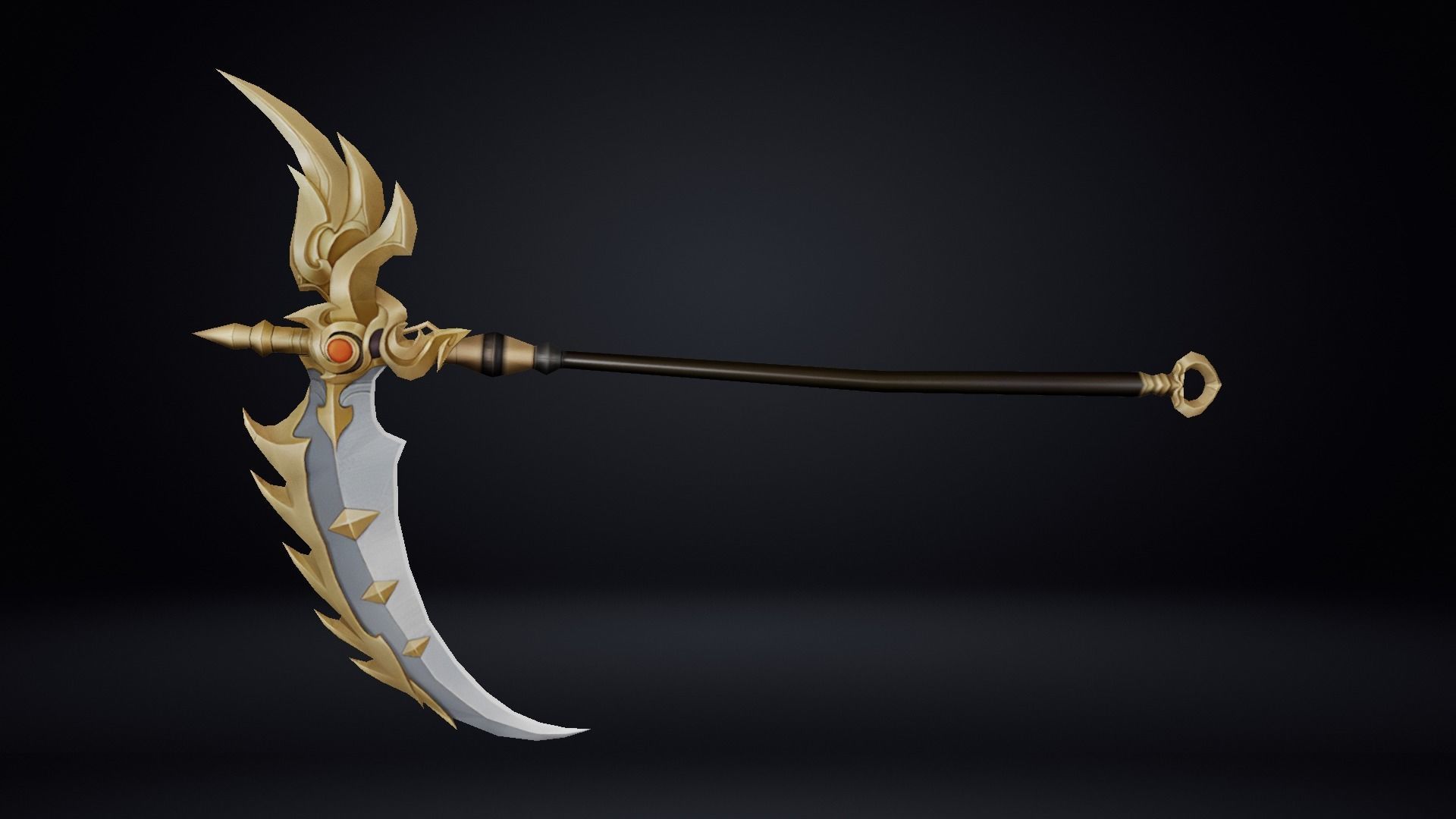 Futuristic Scythe Low-poly 3D model_5