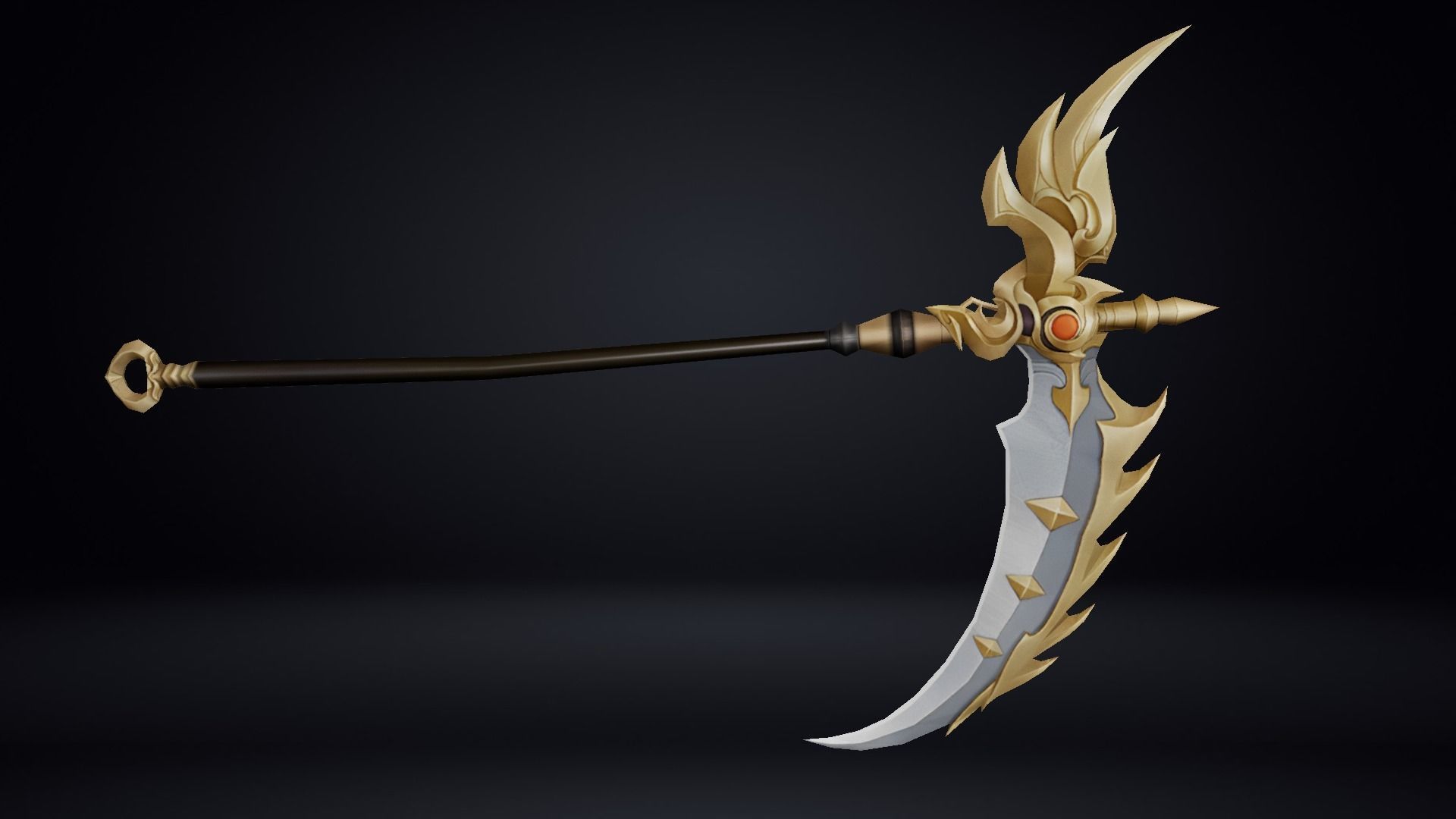 Futuristic Scythe Low-poly 3D model_2