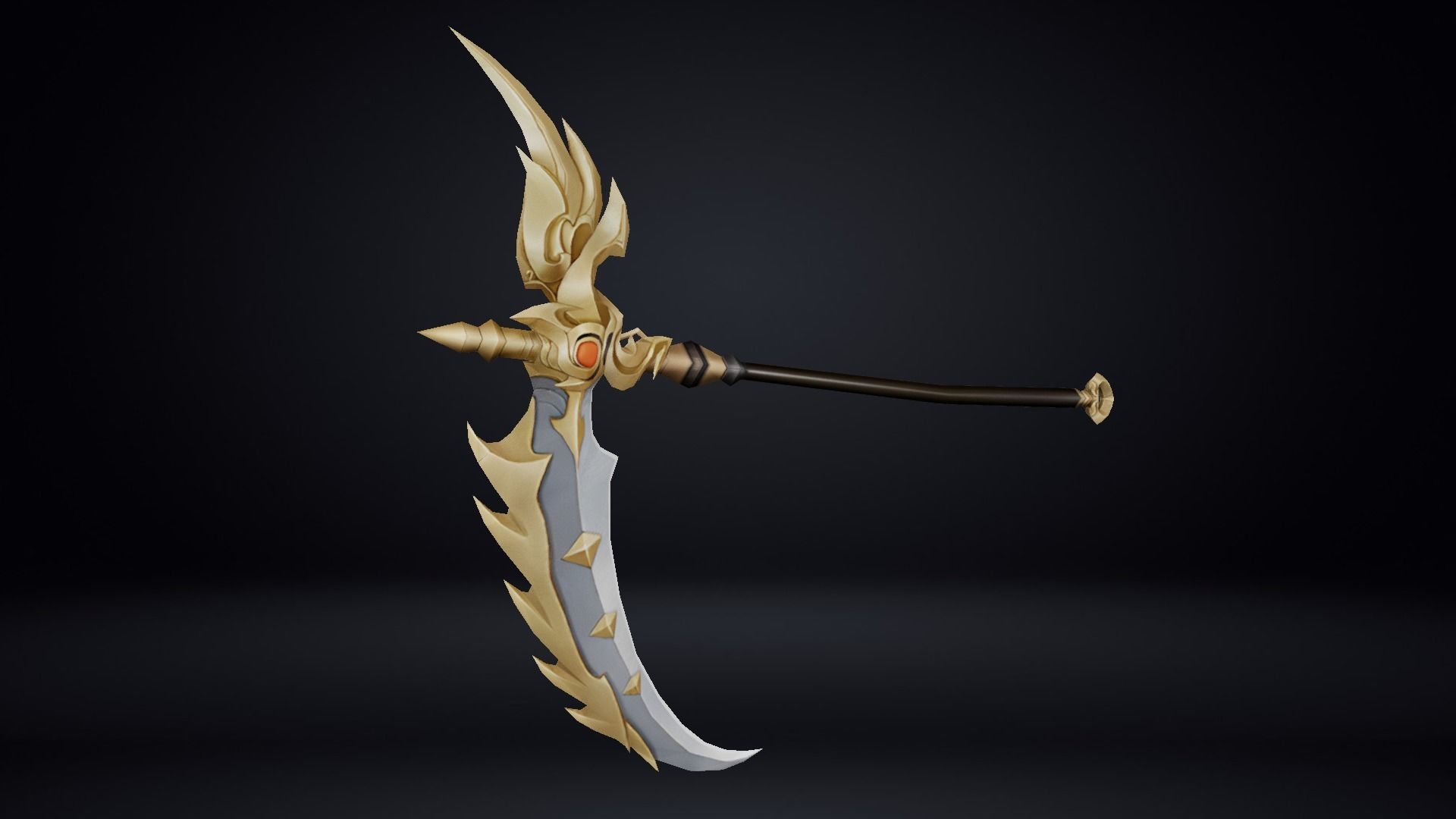 Futuristic Scythe Low-poly 3D model_6