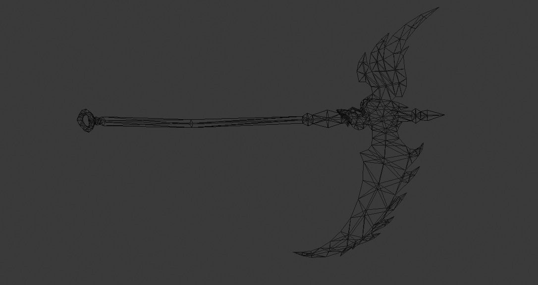 Futuristic Scythe Low-poly 3D model_4