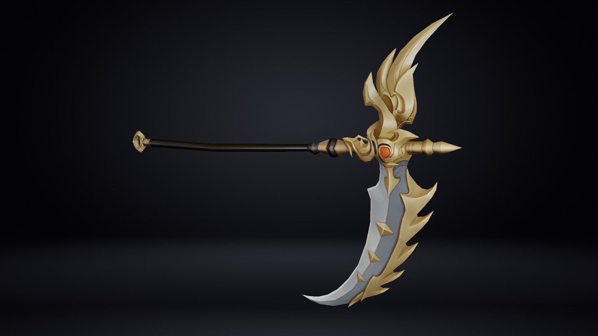 Futuristic Scythe Low-poly 3D model_13