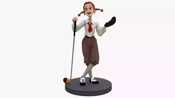 Judy Abbott Cartoon Figurine Character 3D Model