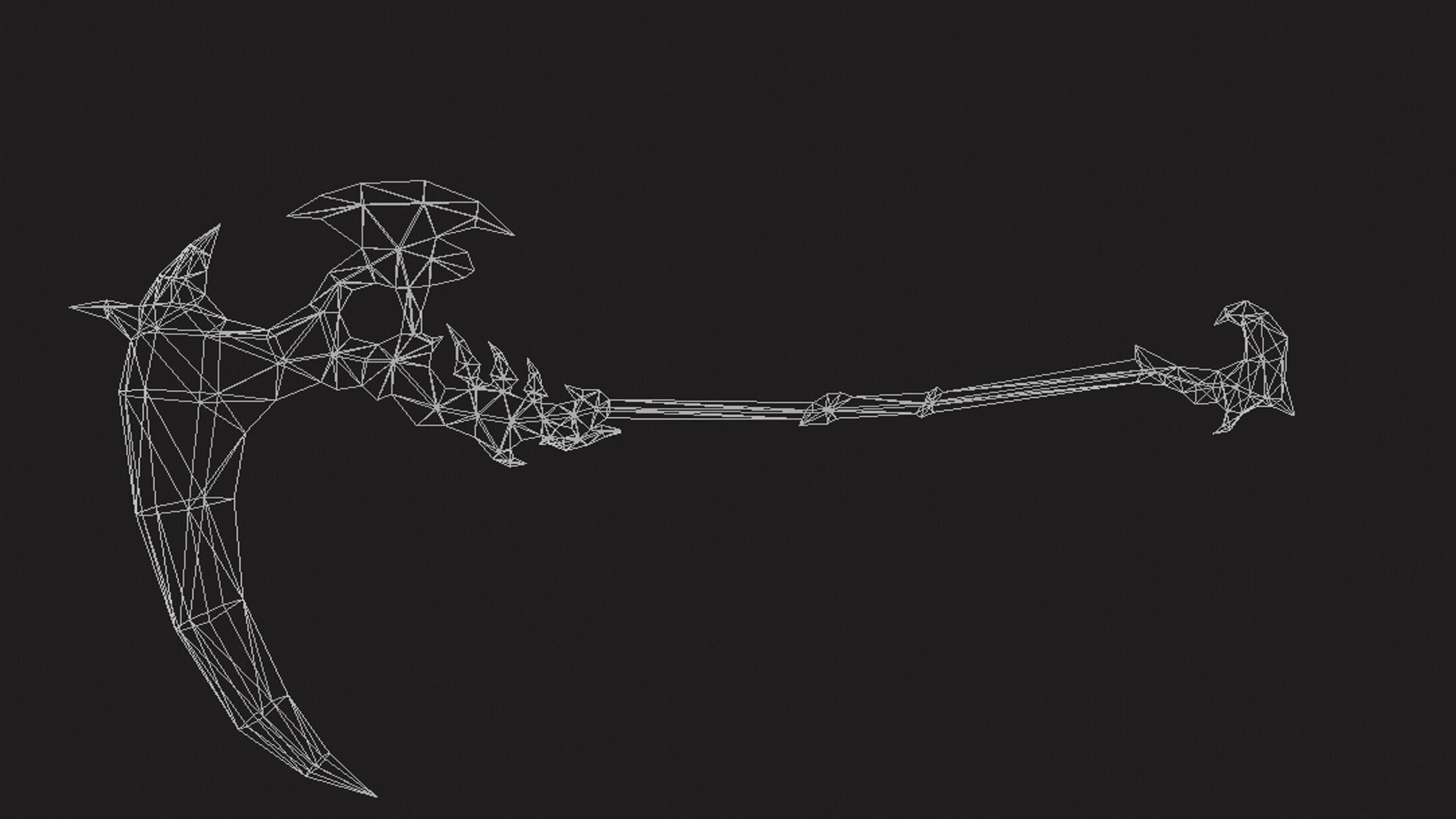 Futuristic Scythe Low-poly 3D model_9