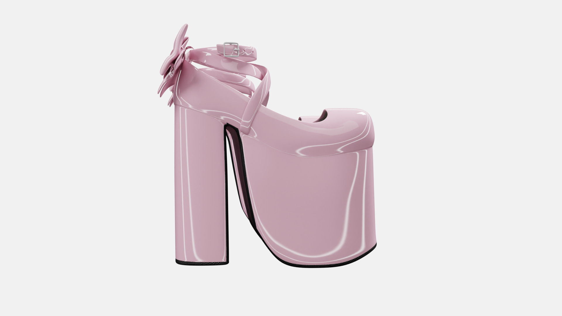 Lolita Outfit Pink Low-poly 3D model_13