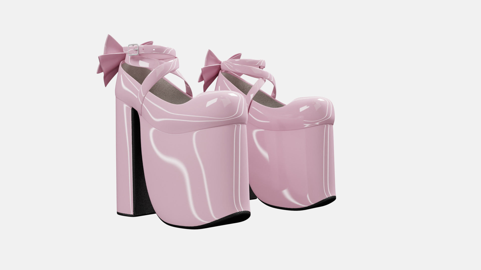 Lolita Outfit Pink Low-poly 3D model_15