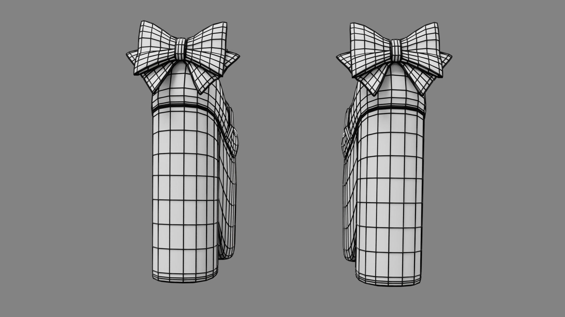 Lolita Outfit Pink Low-poly 3D model_26