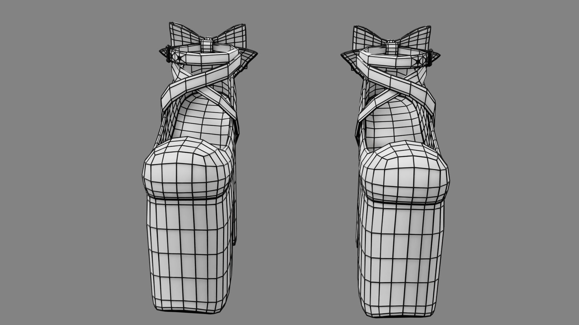 Lolita Outfit Pink Low-poly 3D model_28