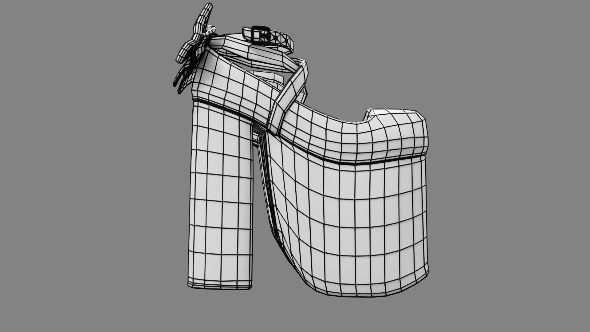 Lolita Outfit Pink Low-poly 3D model_27