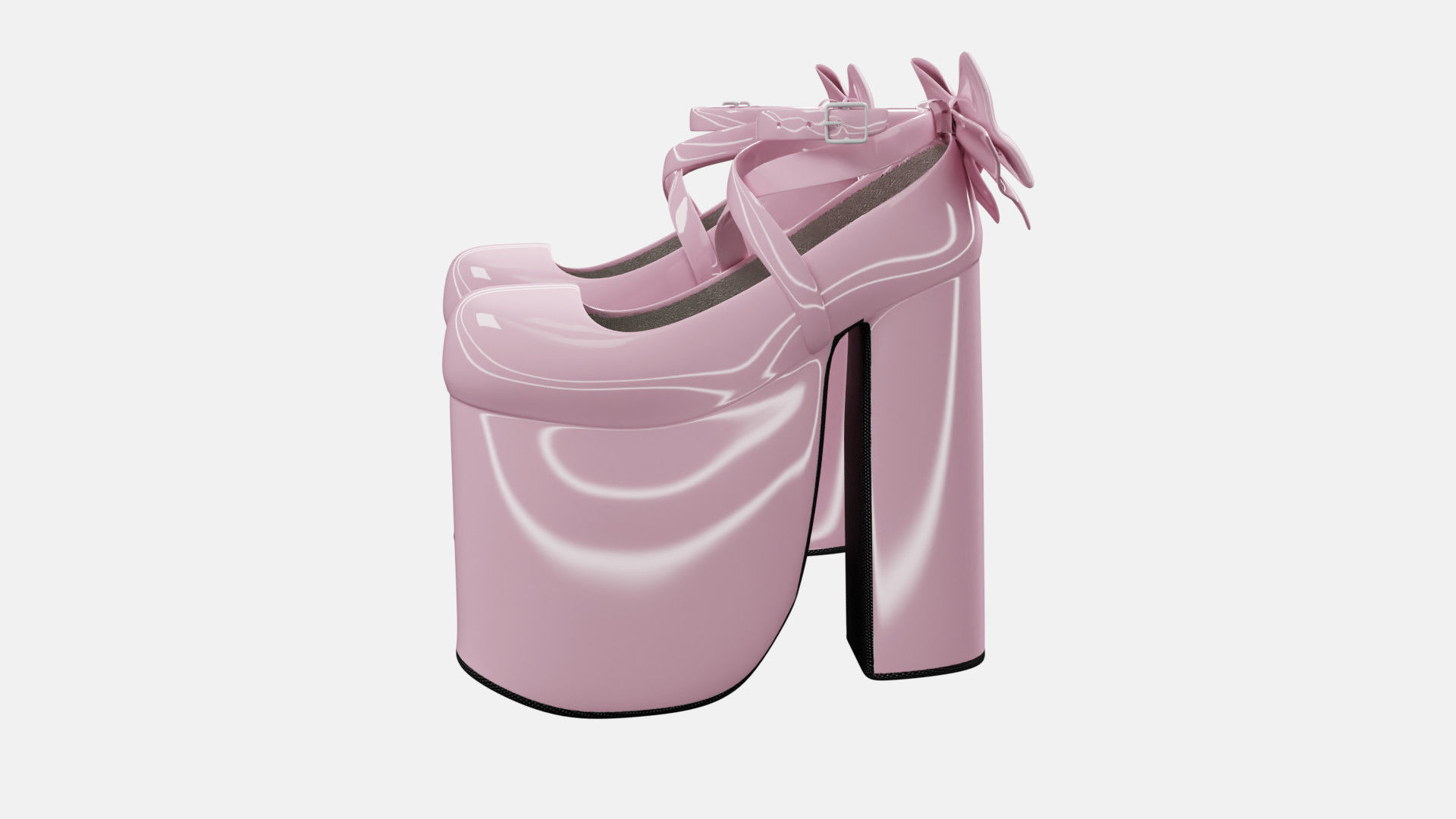 Lolita Outfit Pink Low-poly 3D model_8