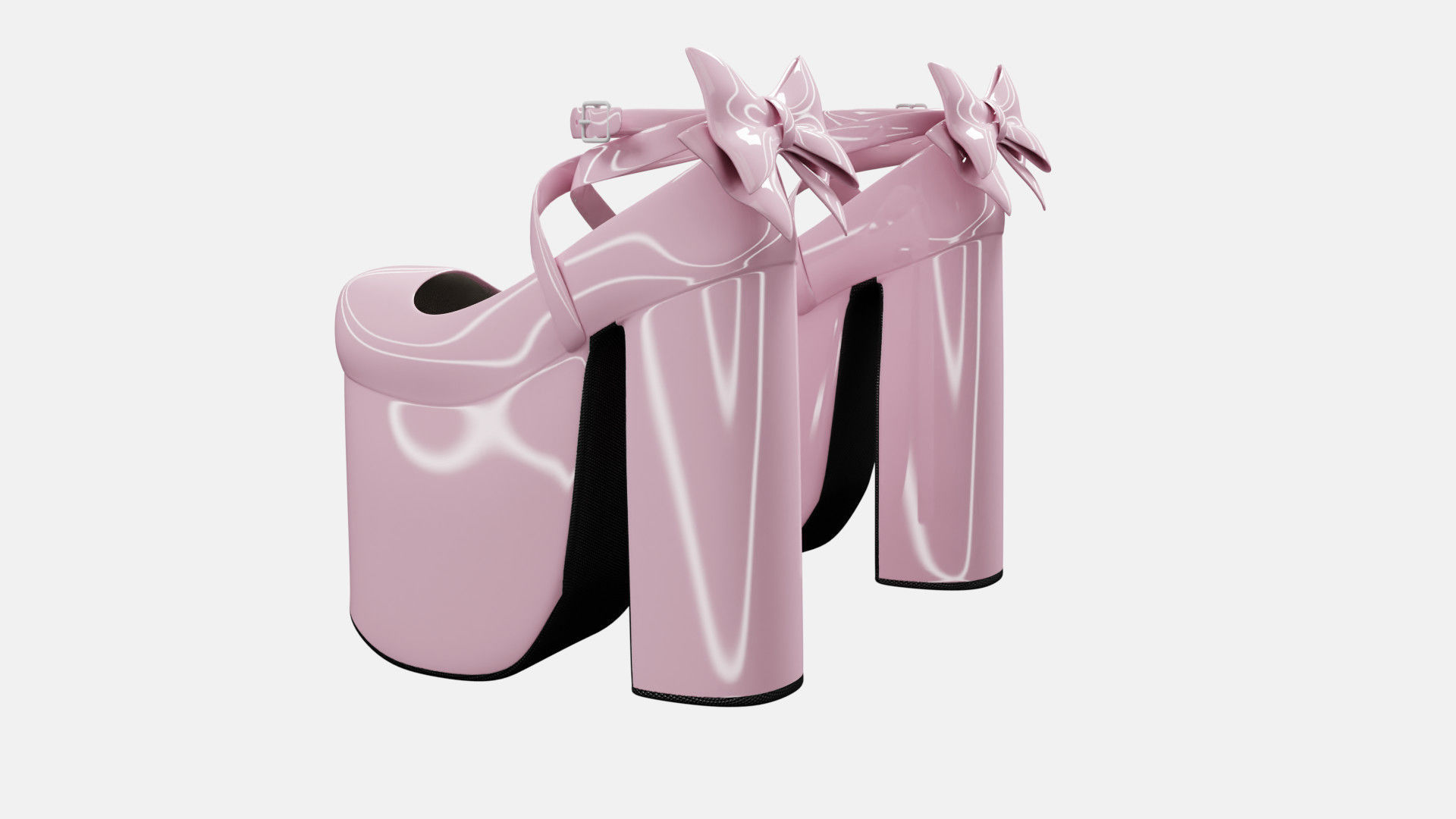 Lolita Outfit Pink Low-poly 3D model_9