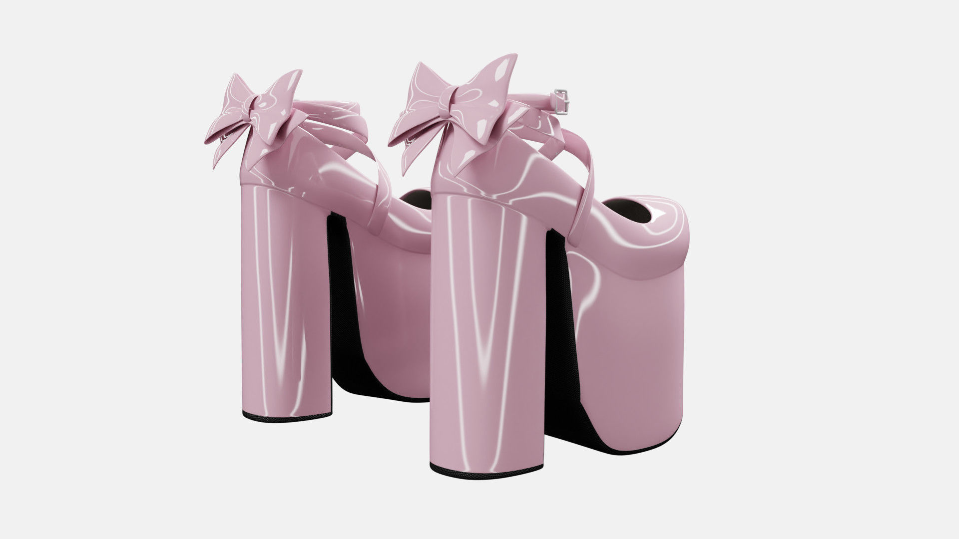 Lolita Outfit Pink Low-poly 3D model_12