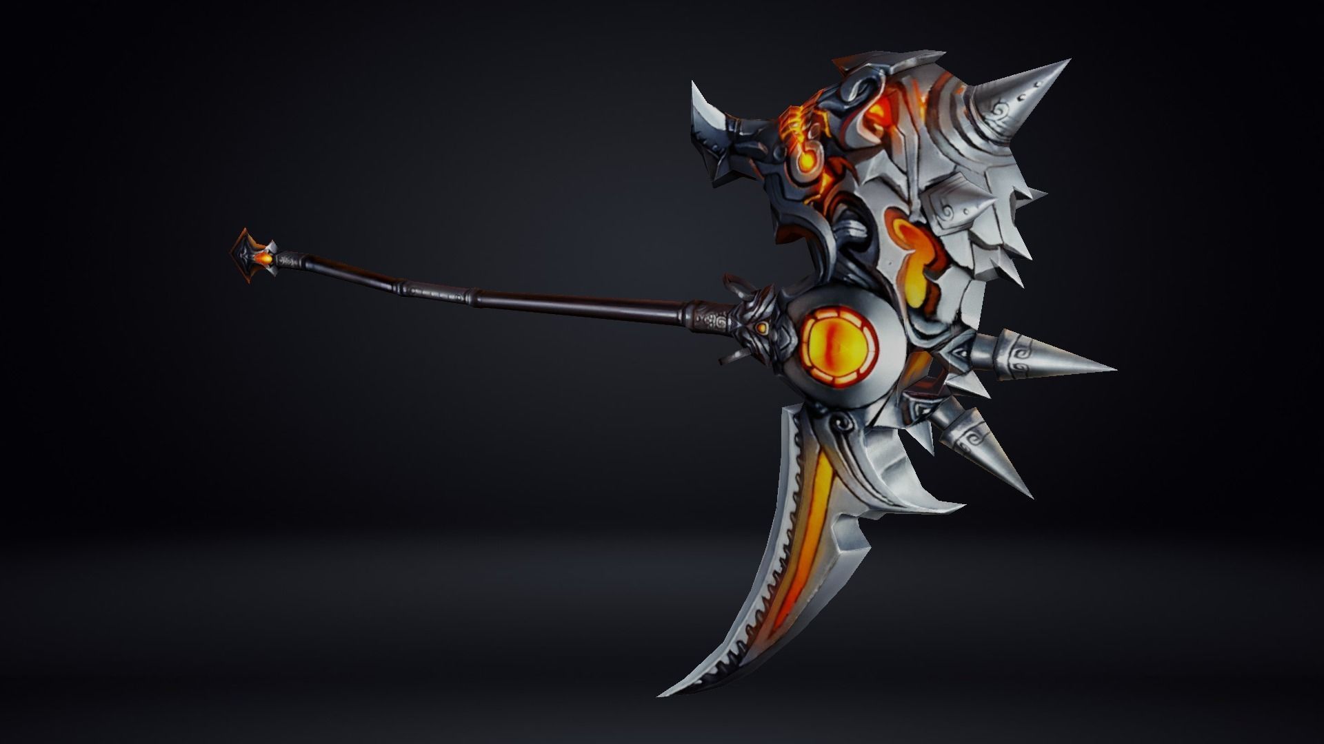 Futuristic Scythe Low-poly 3D model_13