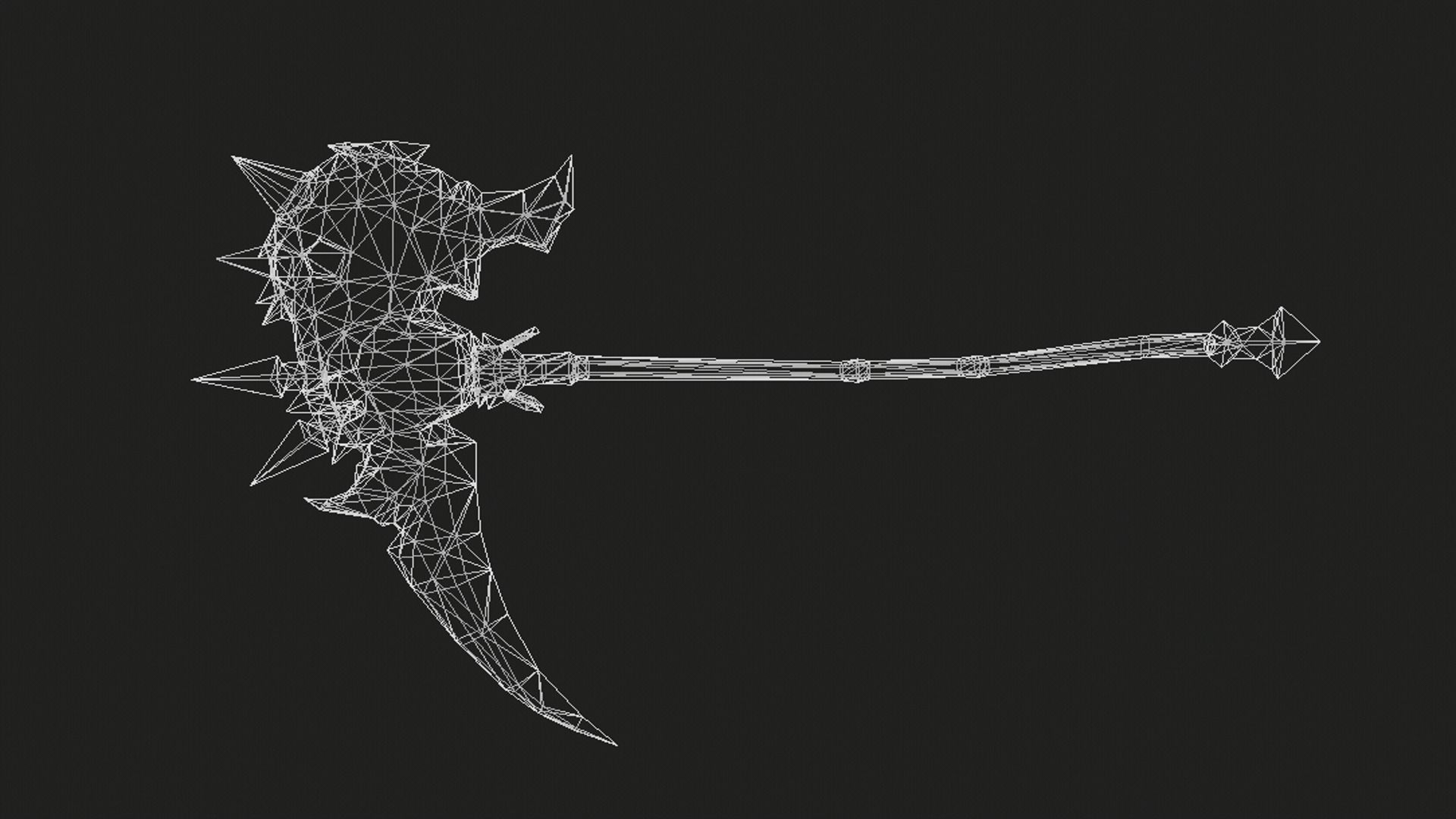 Futuristic Scythe Low-poly 3D model_9