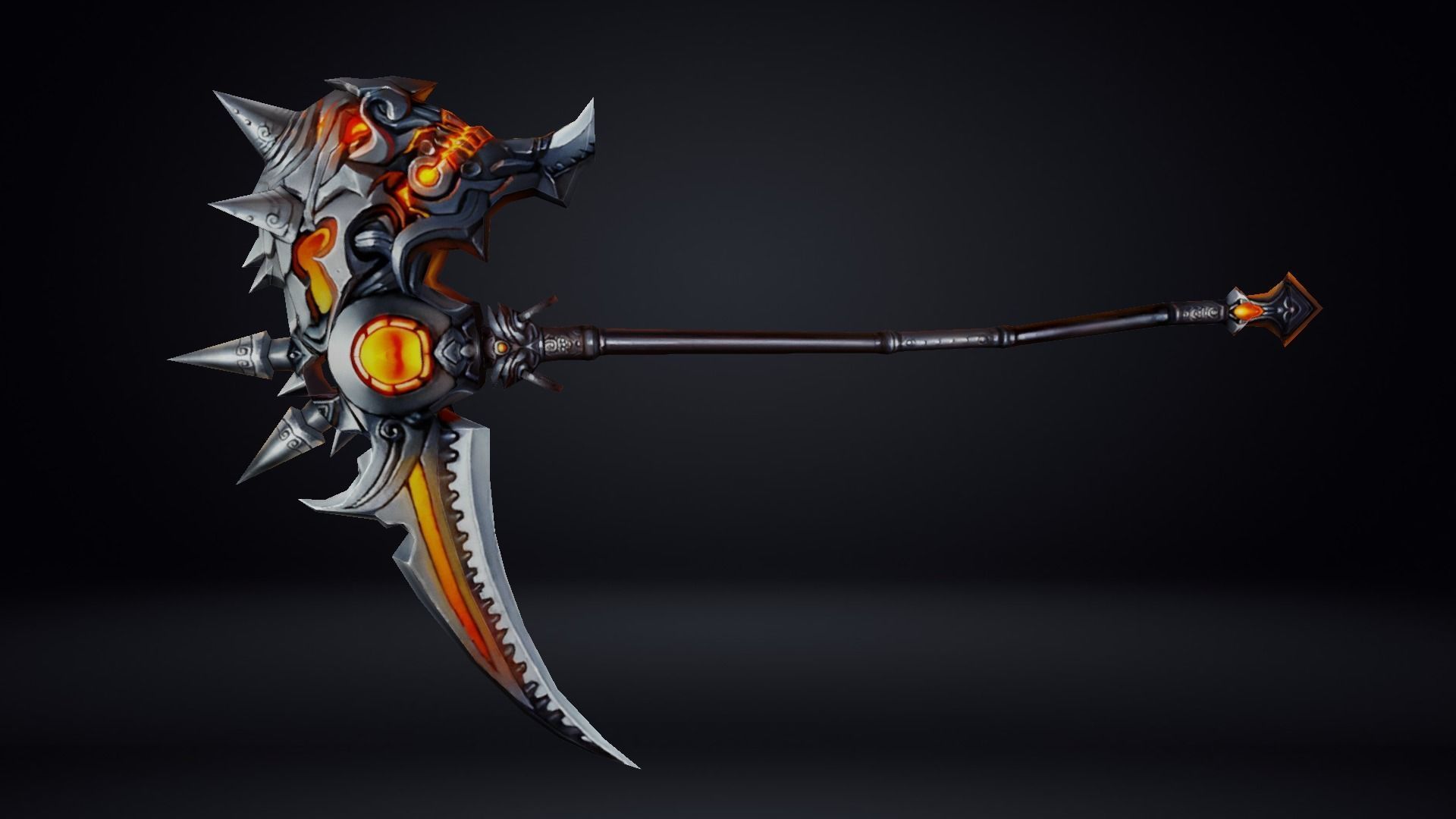 Futuristic Scythe Low-poly 3D model_10