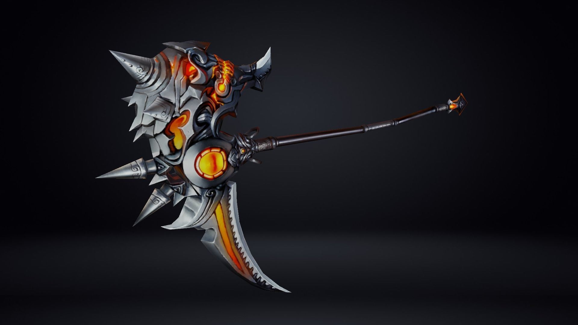 Futuristic Scythe Low-poly 3D model_6