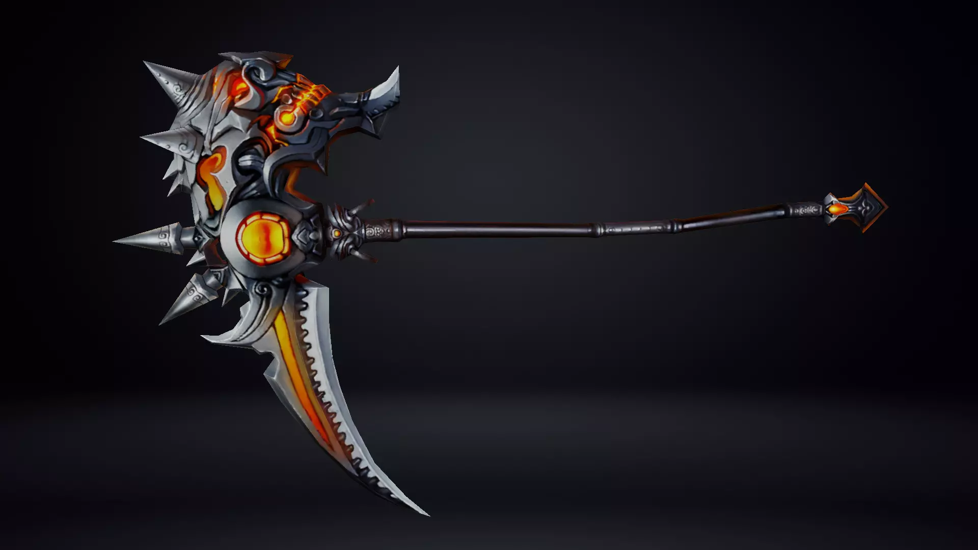 Futuristic Scythe Low-poly 3D model_0