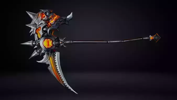 Futuristic Scythe Low-poly 3D model