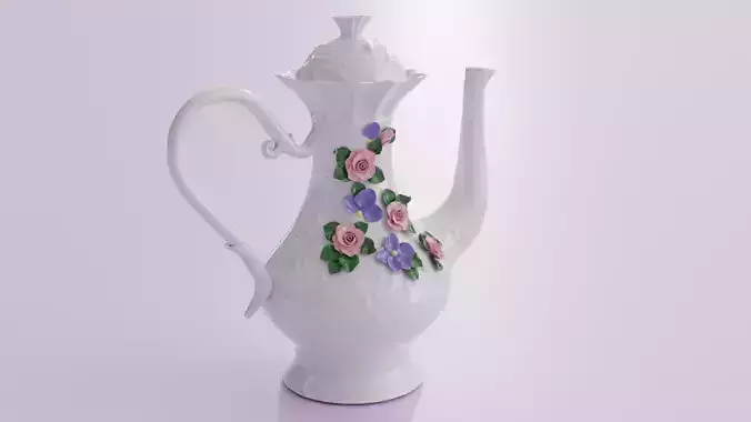 Ceramic teapot in retro style
