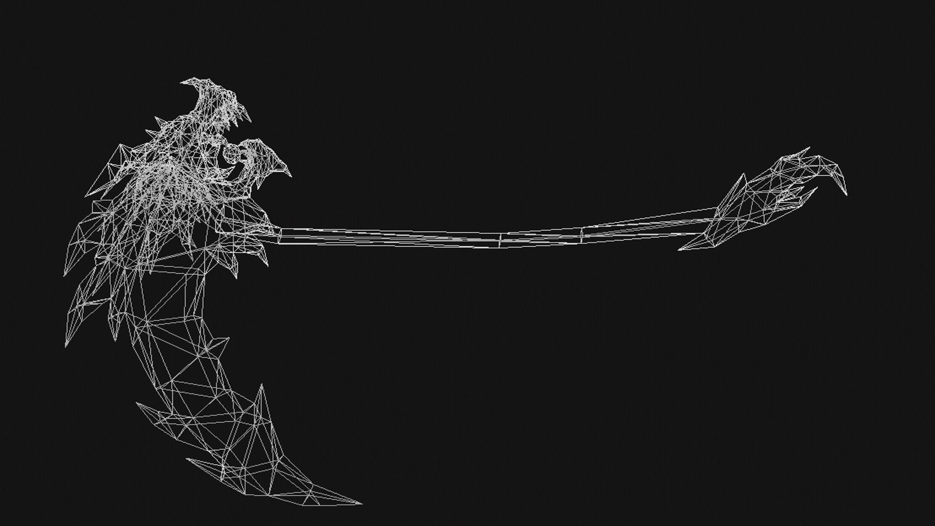 Futuristic Scythe Low-poly 3D model_4