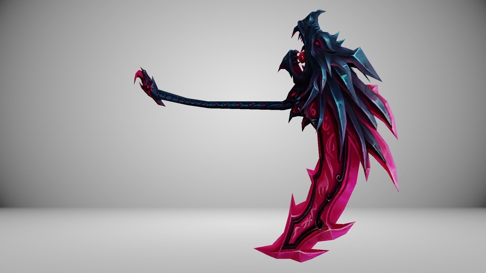 Futuristic Scythe Low-poly 3D model_1