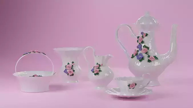 Kitchen service in retro style