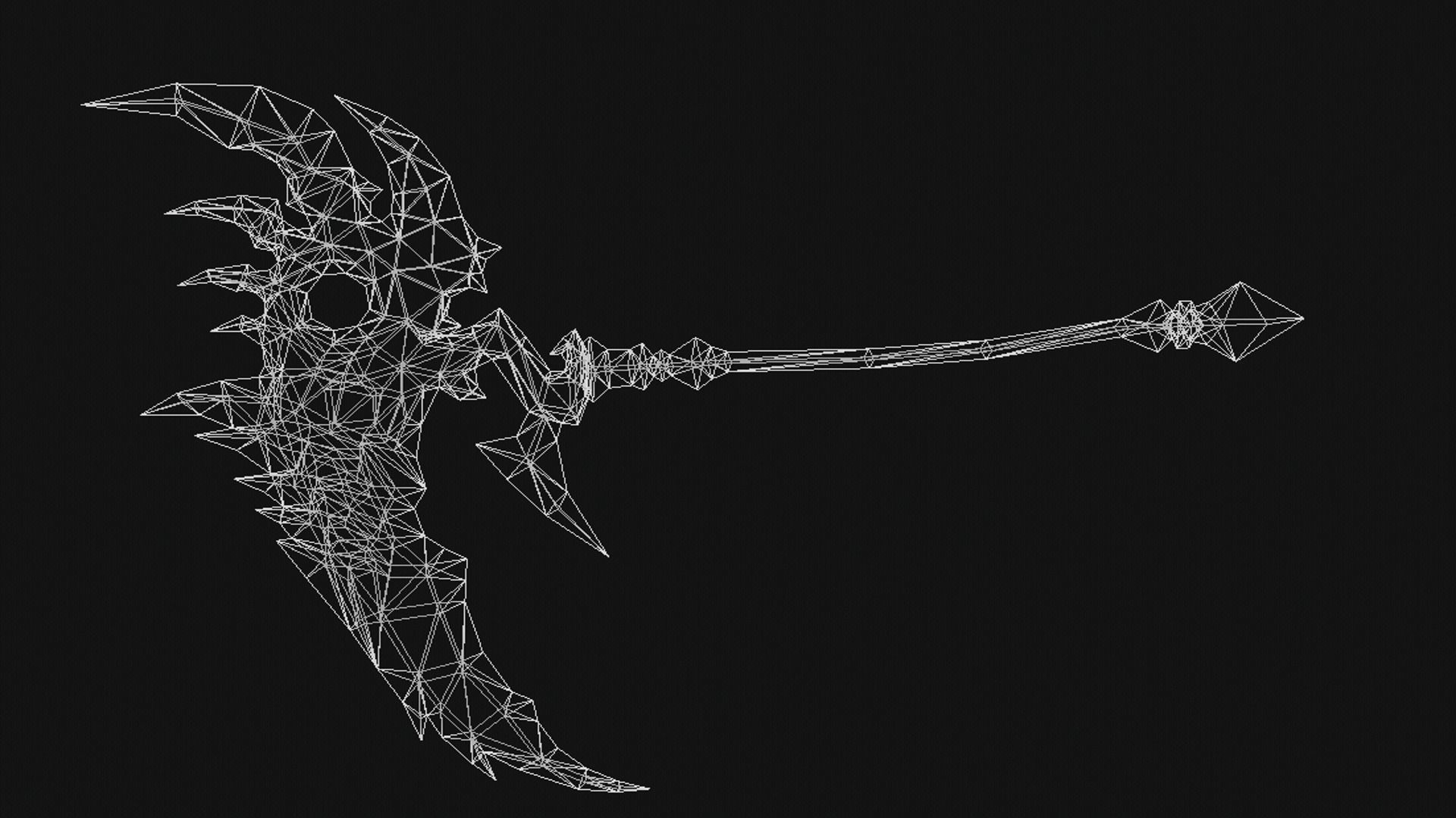 Ice Scythe Low-poly 3D model_4