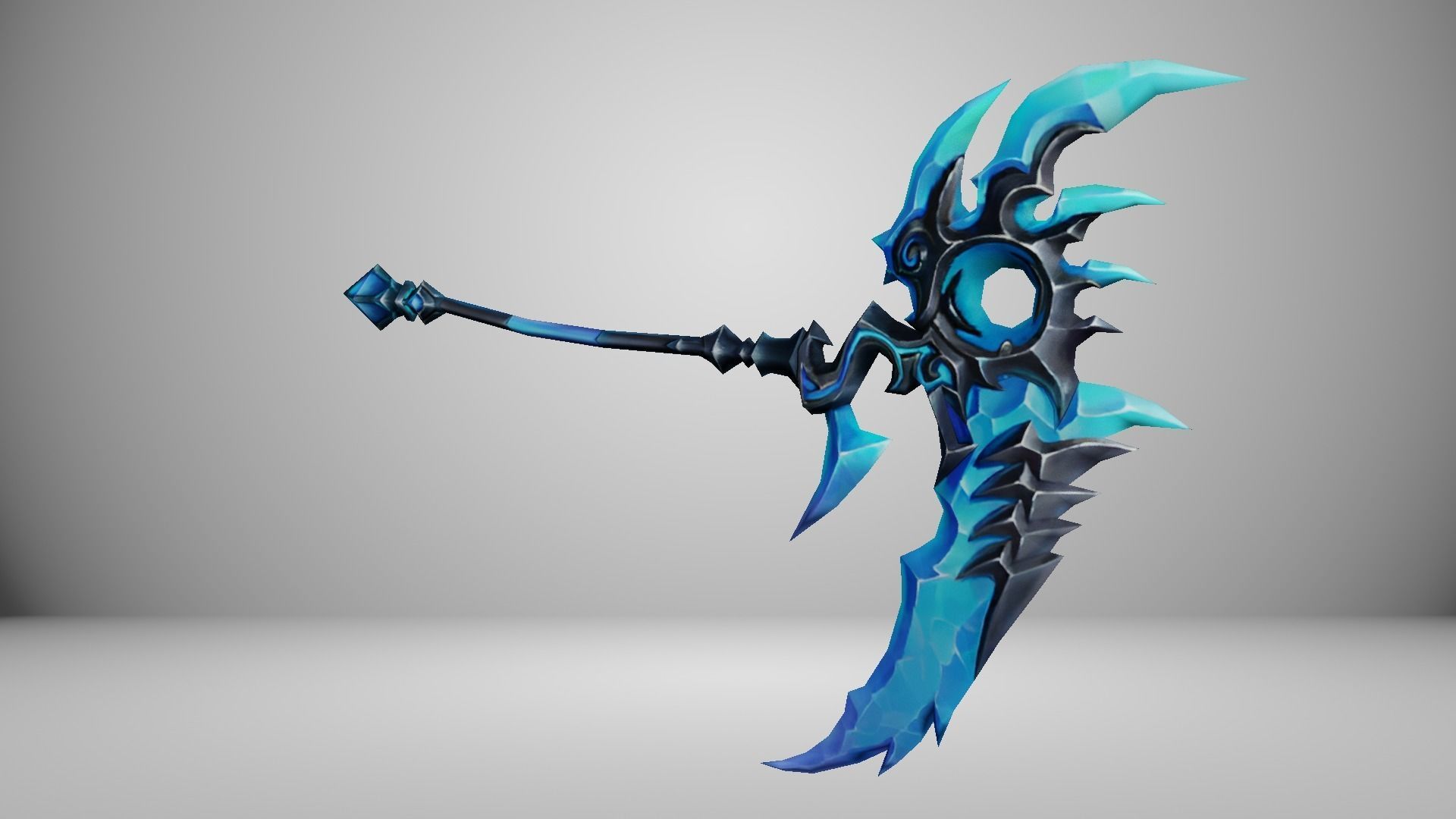 Ice Scythe Low-poly 3D model_6