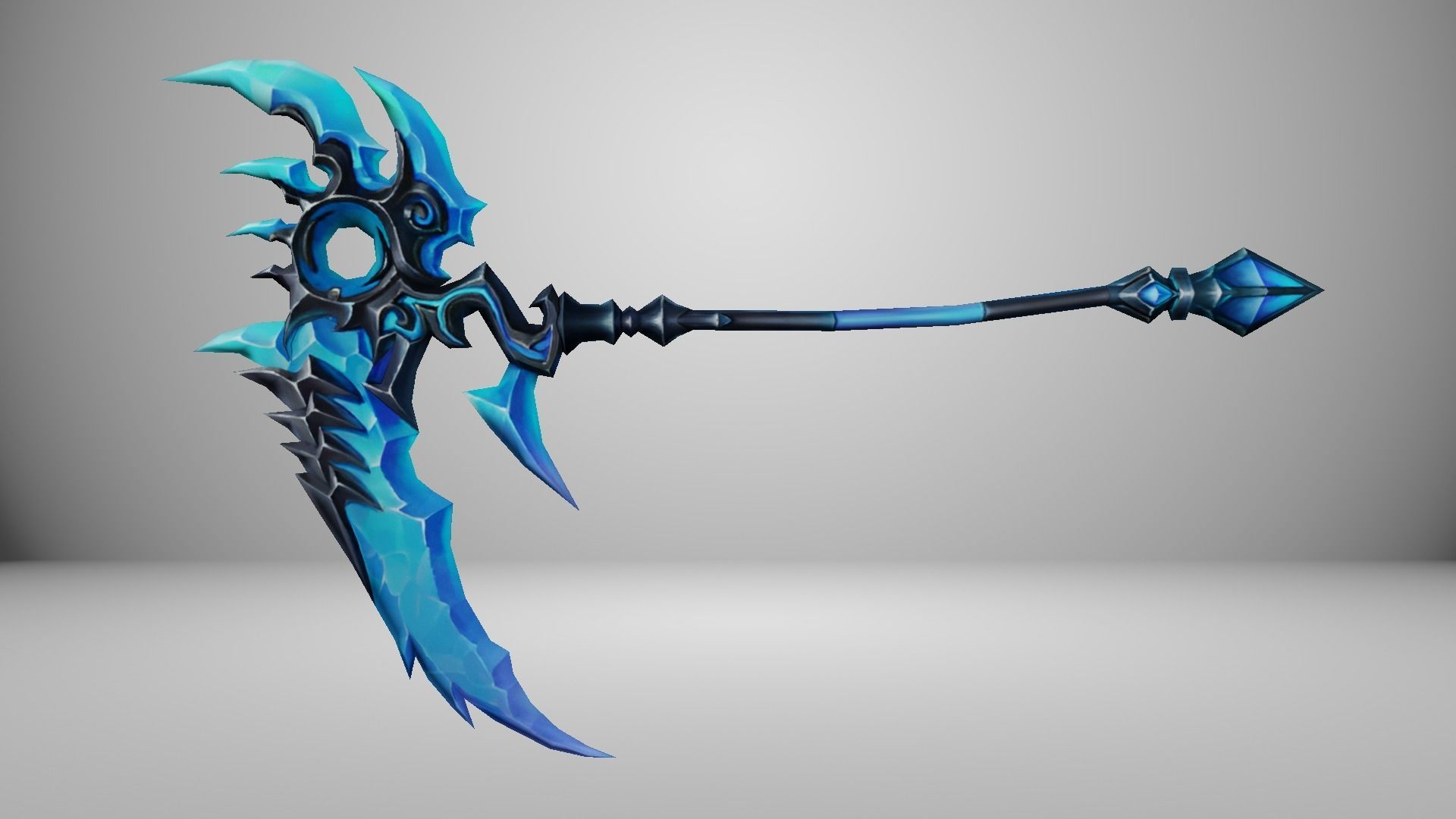 Ice Scythe Low-poly 3D model_12