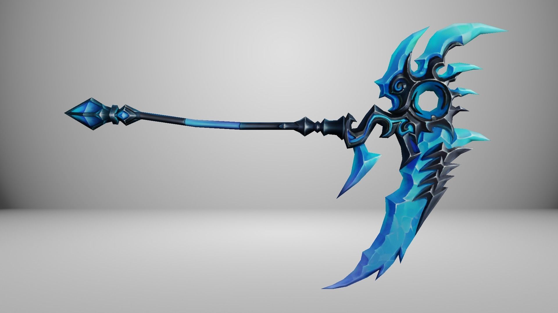 Ice Scythe Low-poly 3D model_10