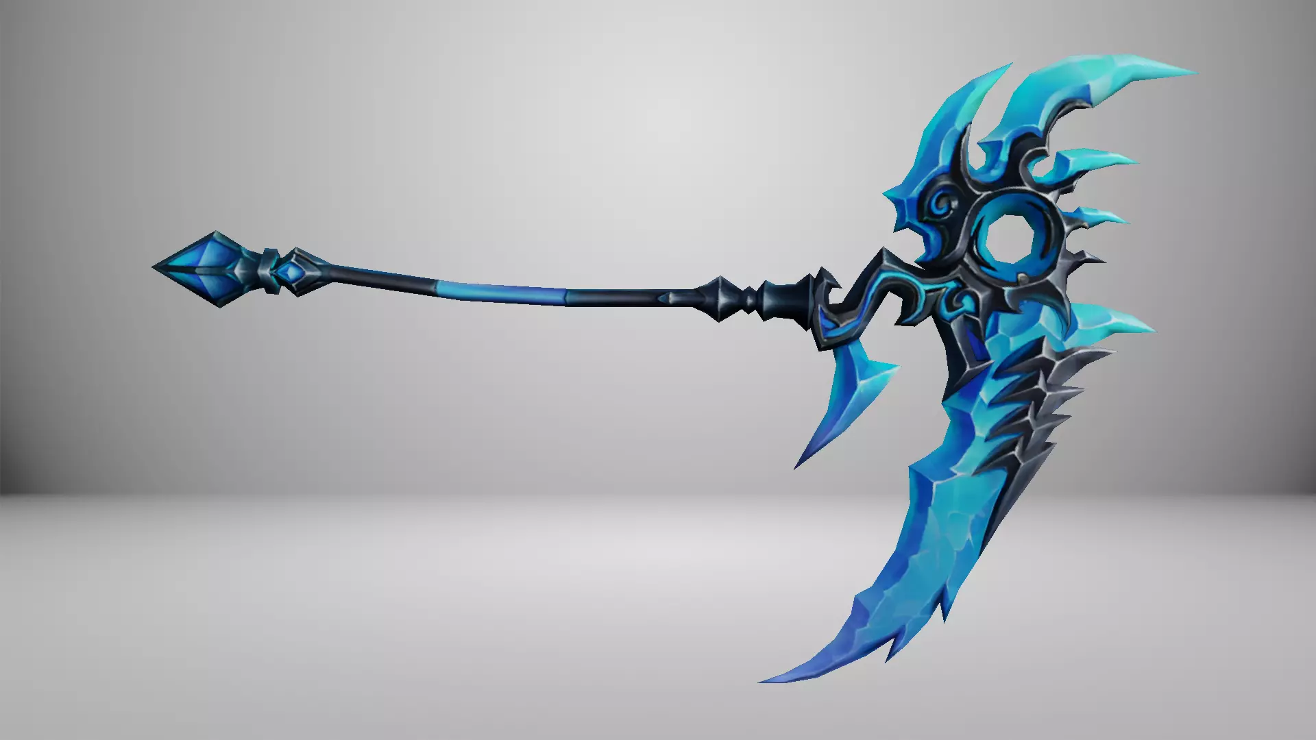 Ice Scythe Low-poly 3D model_0