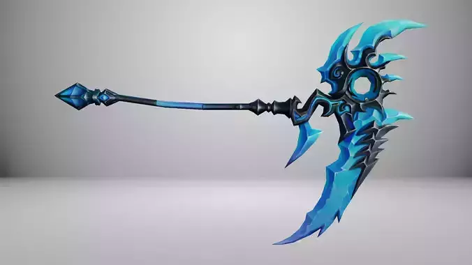Ice Scythe Low-poly 3D model
