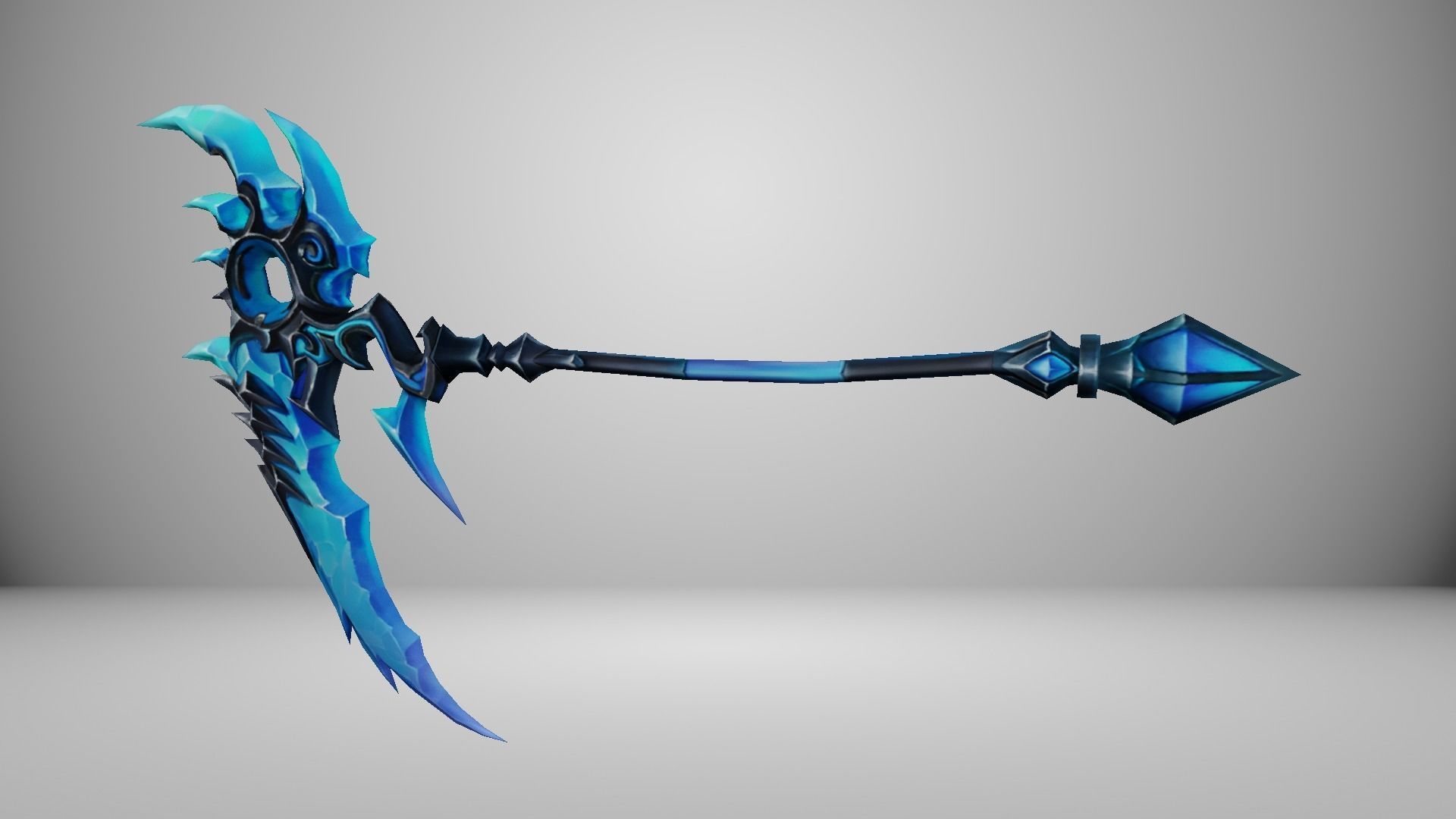 Ice Scythe Low-poly 3D model_8