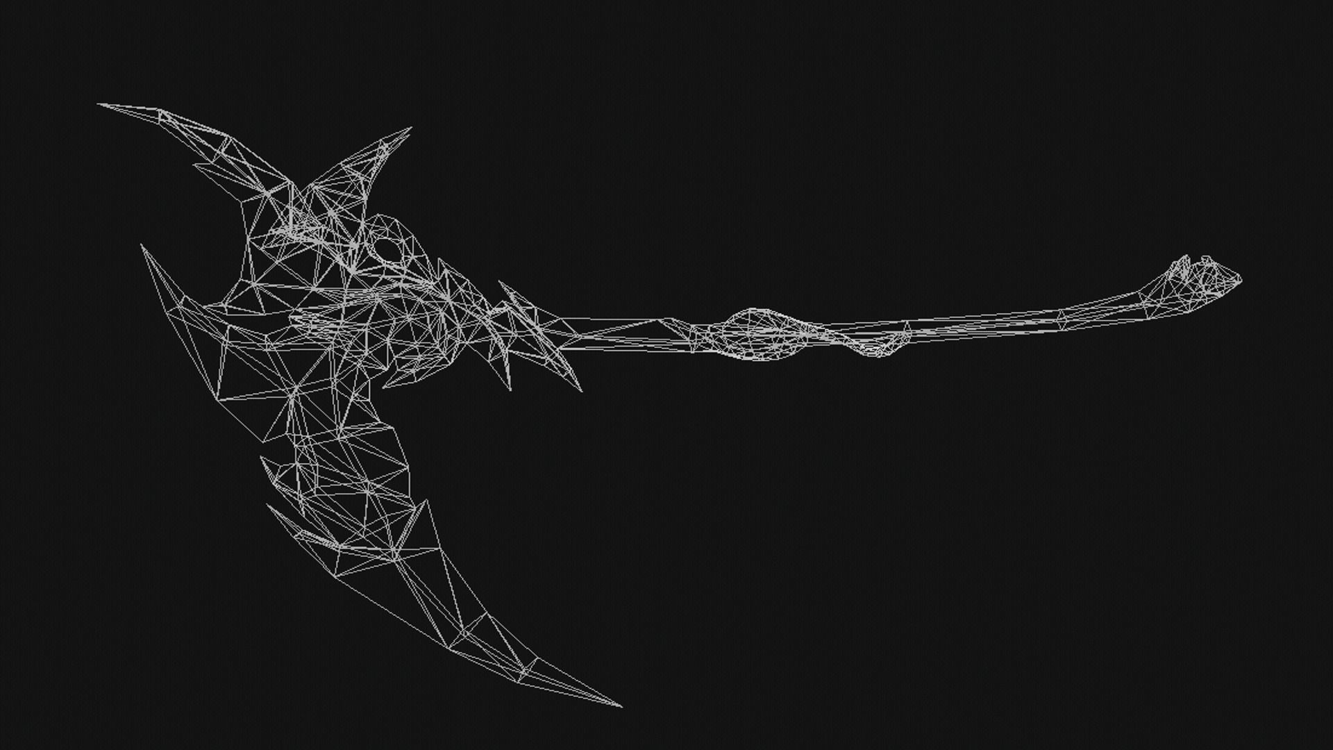 Futuristic Scythe Low-poly 3D model_14