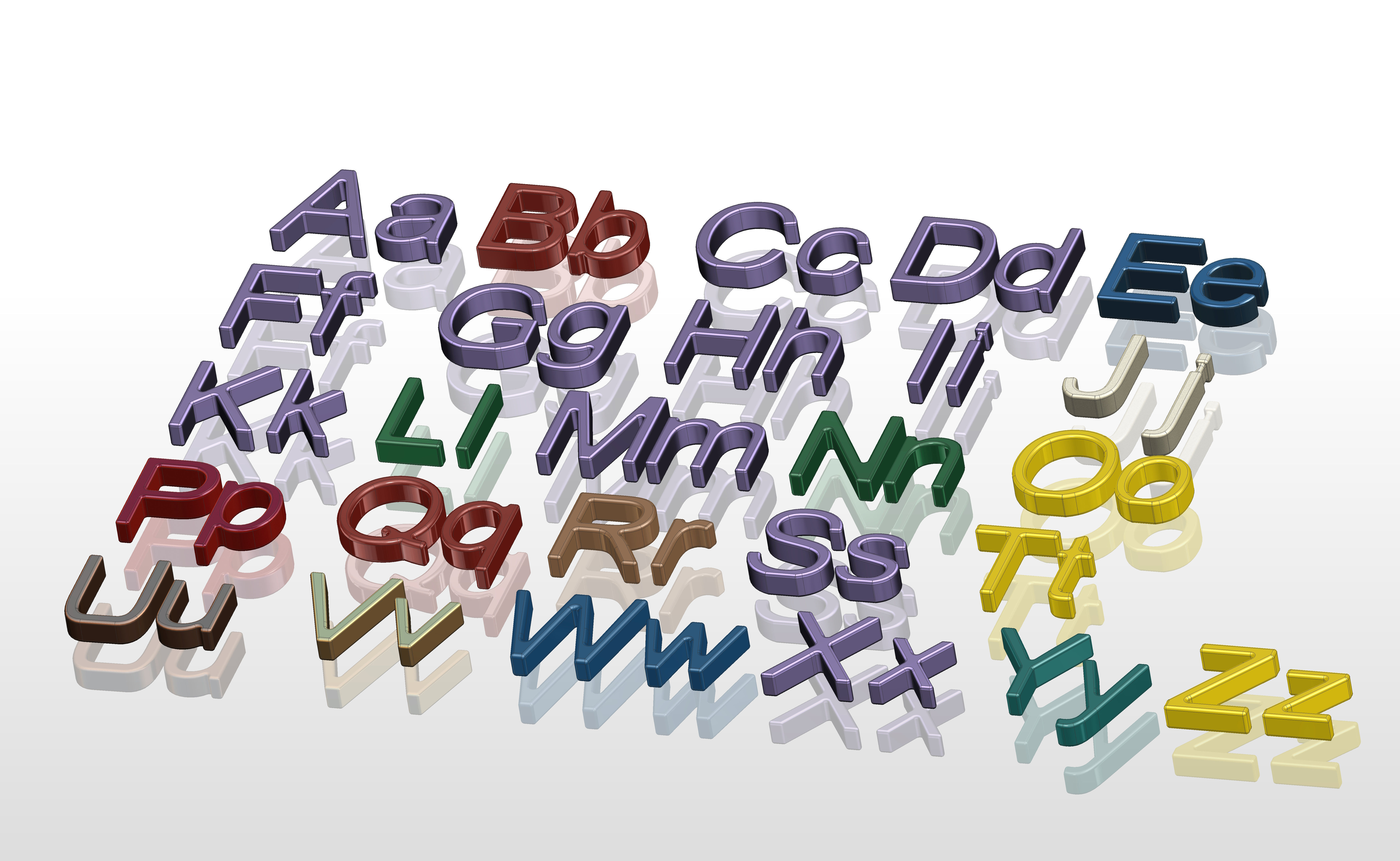 3D printable alphabet models 3D print model_2