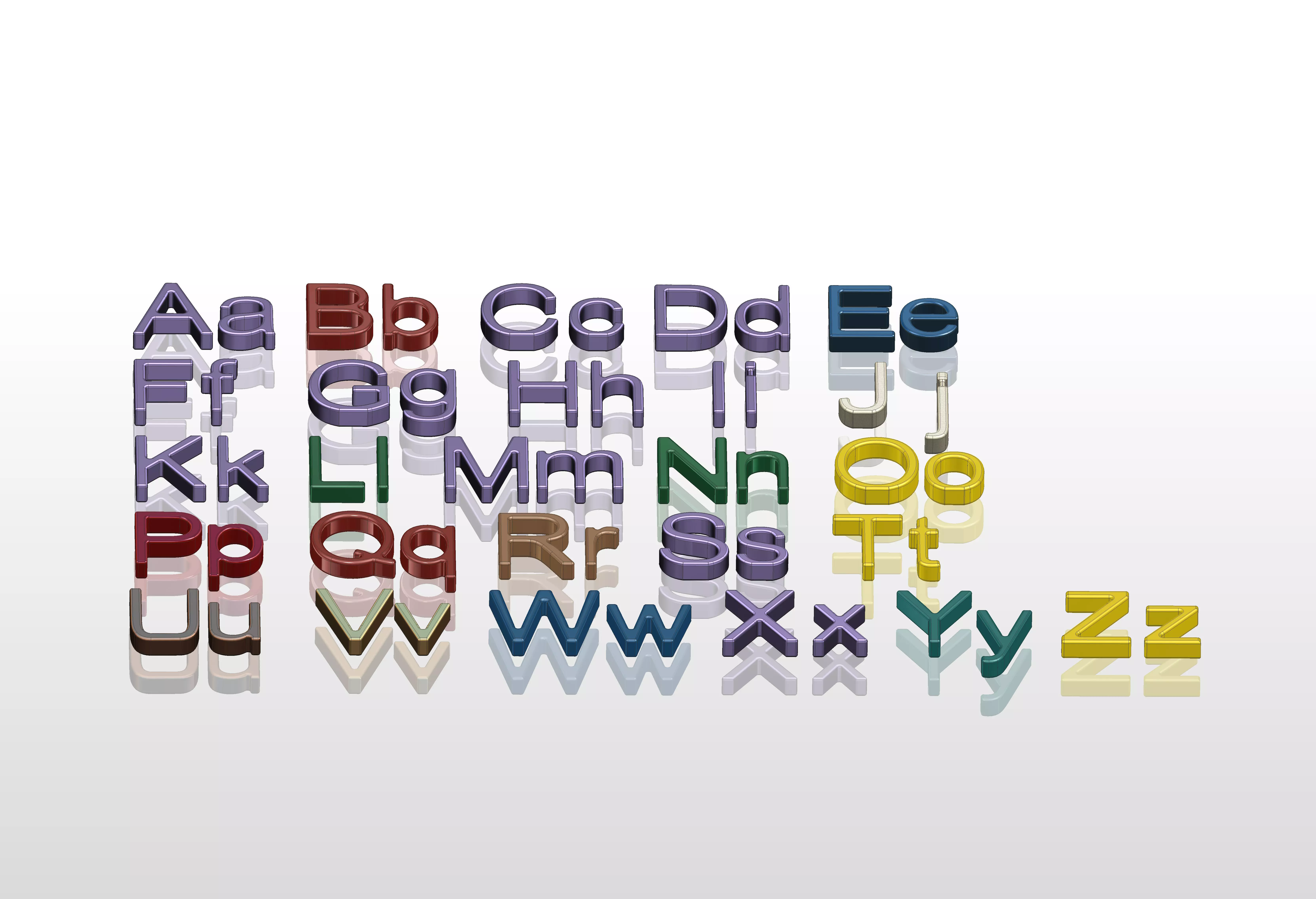 3D printable alphabet models 3D print model_0