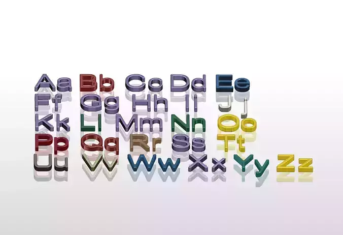 3D printable alphabet models 3D print model