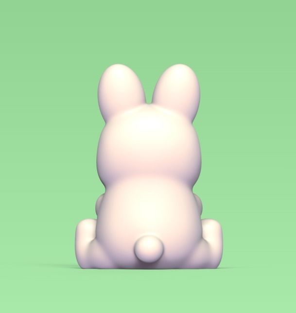 Round Bunny With Egg 3D print model_3