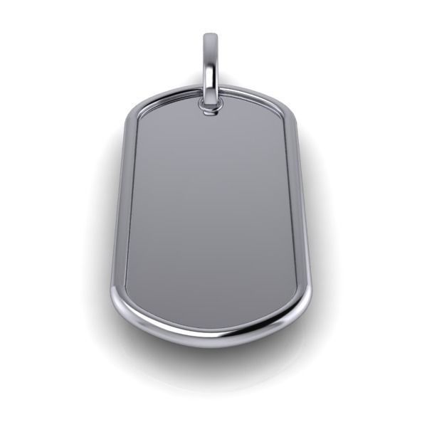 Military DogTag with bail Small Medium Large  Pendant Jewelry 3D print model_1
