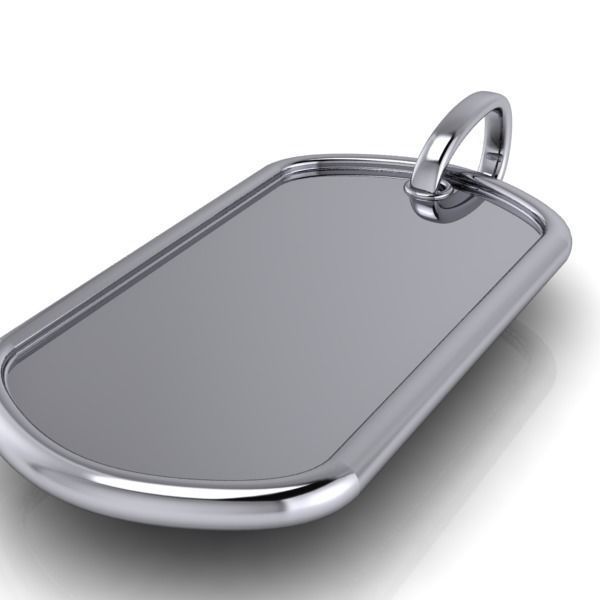 Military DogTag with bail Small Medium Large  Pendant Jewelry 3D print model_3